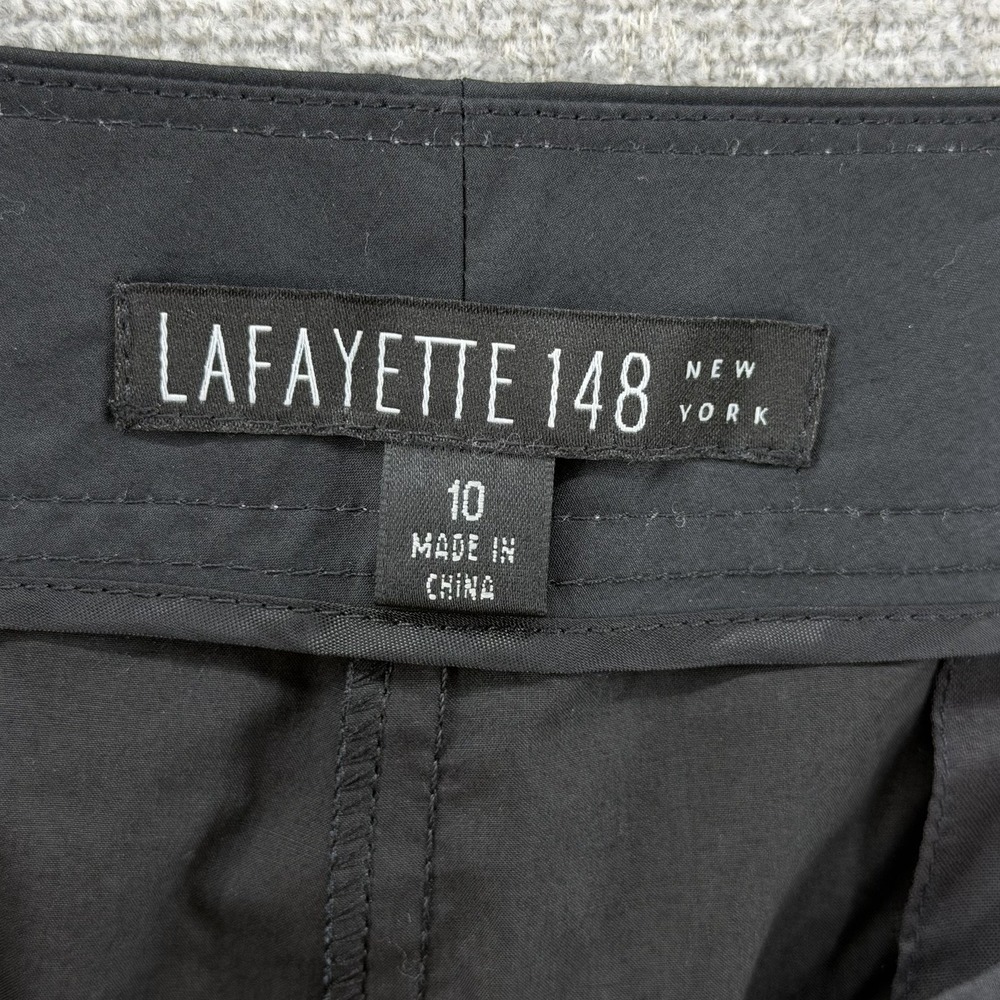 Lafayette 148 Wide Leg Cropped Pants Women Size 10 Black Casual - Picture 3 of 9